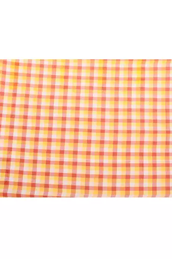 cotton blend handloom multi check saree with running blouse piece