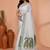 white moss green cotton blend jamdani saree