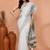 white moss green cotton blend jamdani saree