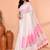 white pink cotton blend jamdani saree