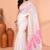 white pink cotton blend jamdani saree