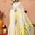 white yellow cotton blend jamdani saree