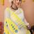 white yellow cotton blend jamdani saree