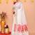 white red cotton blend jamdani saree