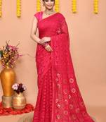 rani cotton blend jamdani saree