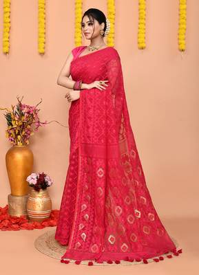 rani cotton blend jamdani saree 2