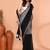 black sequin handloom cotton blend saree without blouse