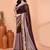 brown sequin handloom cotton blend saree without blouse