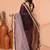 brown sequin handloom cotton blend saree without blouse