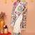 traditional off white soft cotton silk jamdani saree with running blouse piece