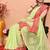 lemon white check handloom cotton blend saree with running blouse piece 