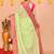 lemon white check handloom cotton blend saree with running blouse piece 
