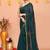 teal cotton blend zari check handloom saree with running blouse piece 