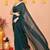 teal cotton blend zari check handloom saree with running blouse piece 