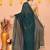 teal cotton blend zari check handloom saree with running blouse piece 