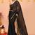 black cotton blend zari check handloom saree with running blouse piece 