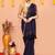 navy blue cotton blend zari check handloom saree with running blouse piece 