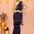 navy blue cotton blend zari check handloom saree with running blouse piece 