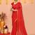 red cotton blend zari check handloom saree with running blouse piece 