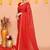 red cotton blend zari check handloom saree with running blouse piece 