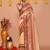 deep beige cotton blend handloom saree with running blouse piece 