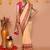 deep beige cotton blend handloom saree with running blouse piece 
