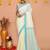 off white cotton blend check handloom saree with running blouse piece 