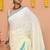off white cotton blend check handloom saree with running blouse piece 