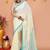 off white cotton blend check handloom saree with running blouse piece 