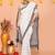 off white cotton blend check handloom saree with running blouse piece 