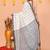 off white cotton blend check handloom saree with running blouse piece 