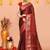 maroon organic tissue saree with running blouse piece 