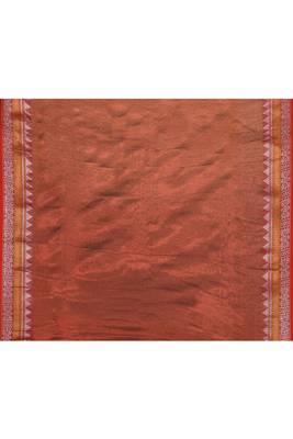 maroon organic tissue saree with running blouse piece  5