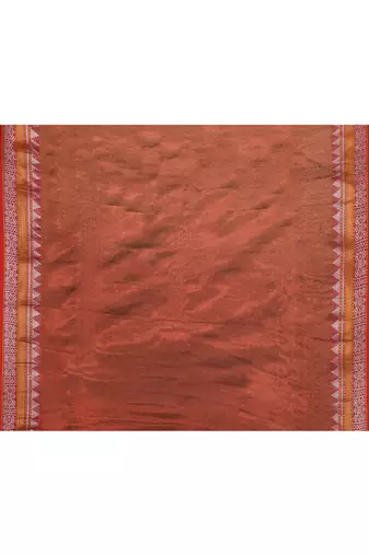 maroon organic tissue saree with running blouse piece 