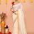 off white cotton blend handloom saree without blouse