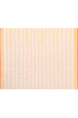 off white cotton blend handloom saree without blouse 5