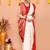 white gadowal silk blend saree with running blouse piece with red border