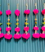 decorative pink genda with parrot hanginghandmade toran hanging for home decor (pack of 6)
