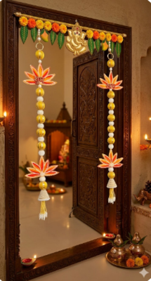 handmade door hanging tassels decorative home temple festival decor hanging (pack of 2) 3