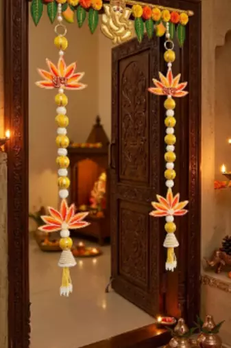 handmade door hanging tassels decorative home temple festival decor hanging (pack of 2)