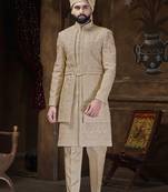 Golden sherwani for men | men's wedding wear