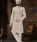 Beige sherwani for men | men's wedding wear