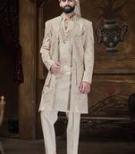 Beige sherwani for men | men's wedding wear