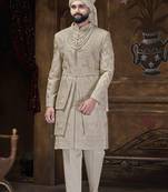 Golden sherwani for men | men's wedding wear