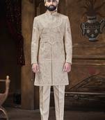 Beige sherwani for men | men's wedding wear