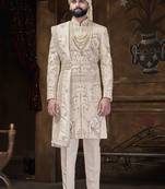 Beige sherwani for men | men's wedding wear