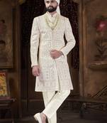 Off white sherwani for men | men's wedding wear