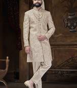 Rose gold touch sherwani for men | men's wedding wear