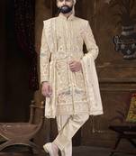 Beige sherwani for men | men's wedding wear