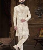Beige sherwani for men | men's wedding wear